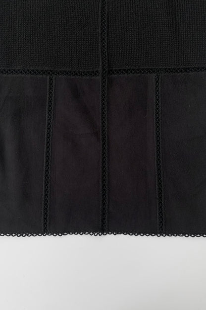 Italy black suède crochet tops