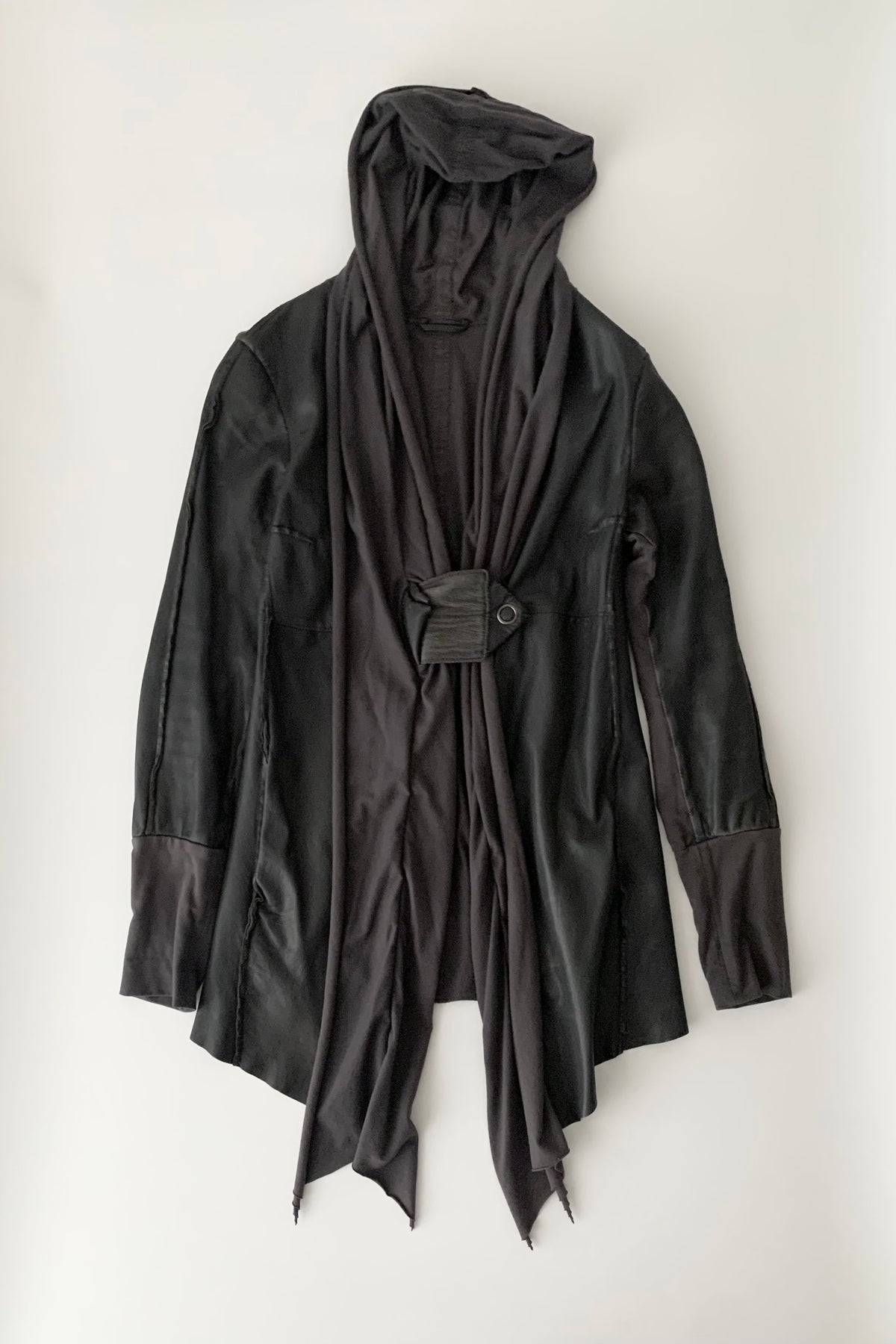 Italy dark gray leather docking coat