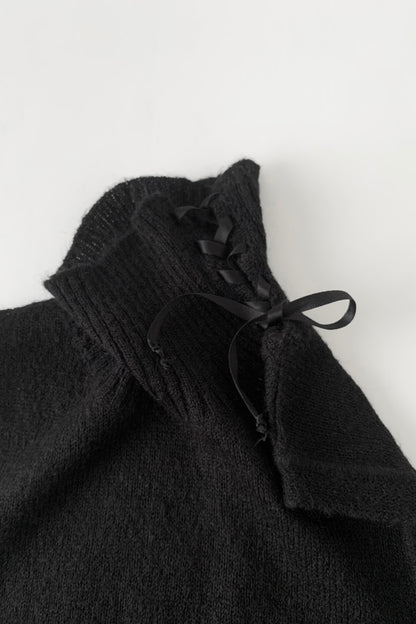 black side ribbon vest