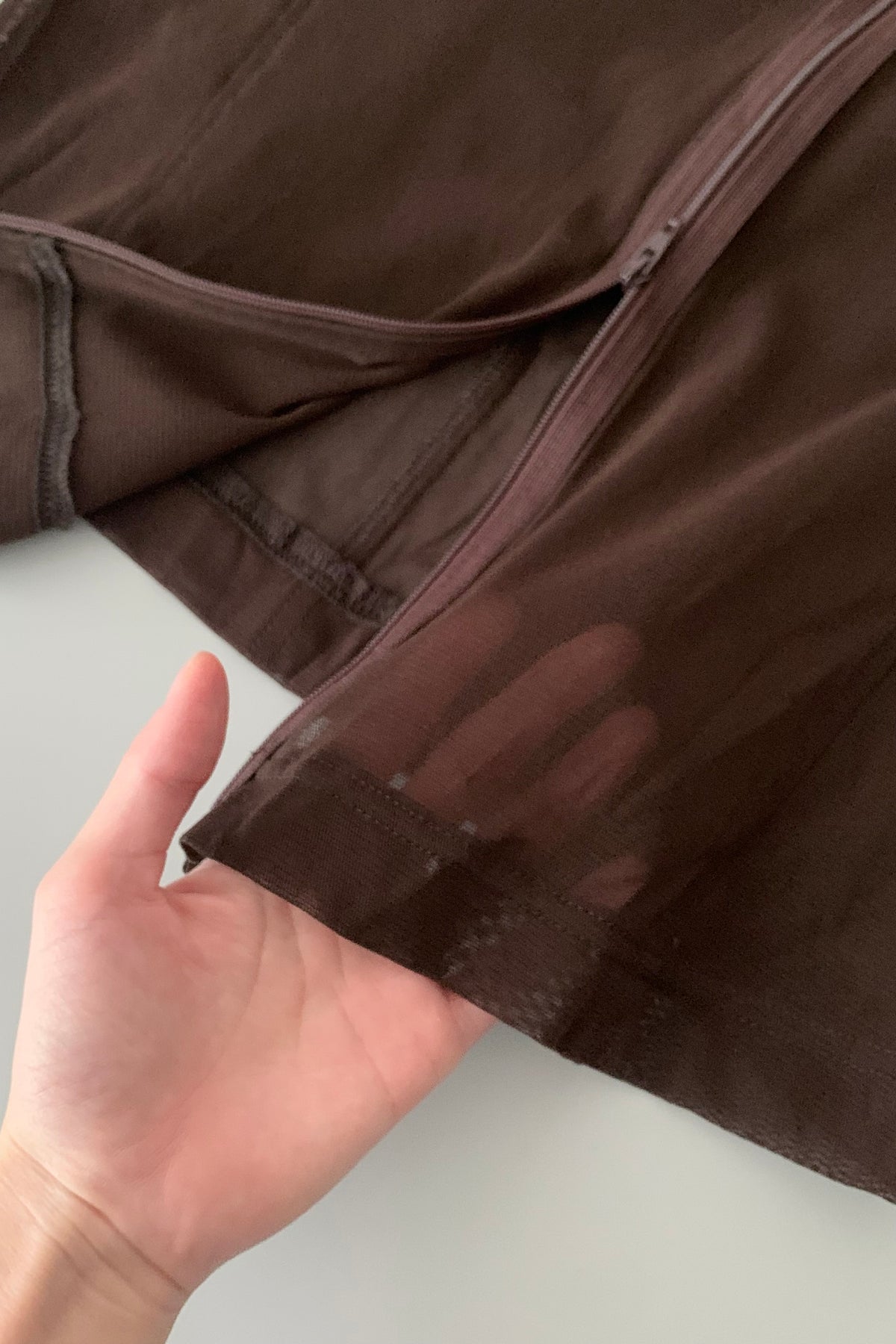 brown sheer & satin light jacket