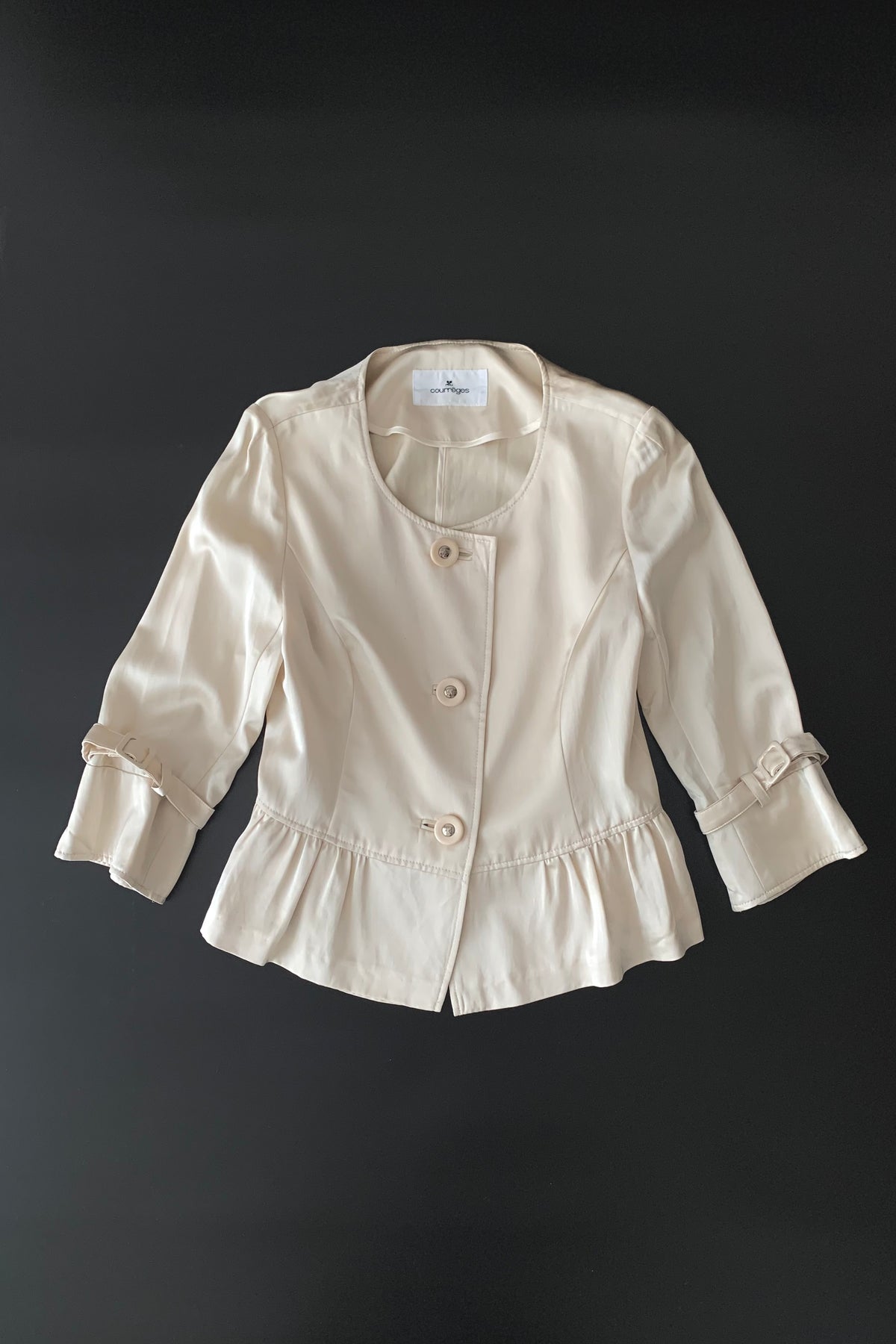 courreges cream satin short jacket