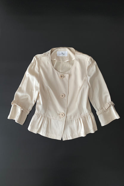 courreges cream satin short jacket