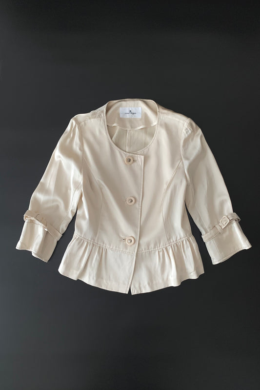 courreges cream satin short jacket