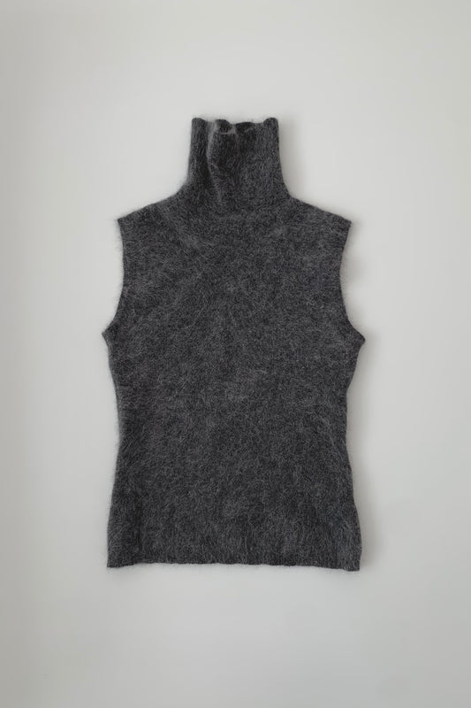 dark gray angora knit vest