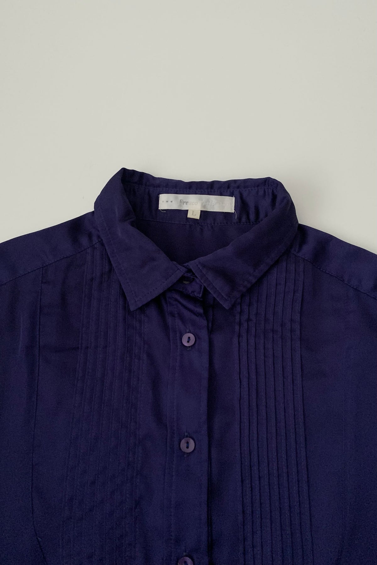 purple blue satin blouse