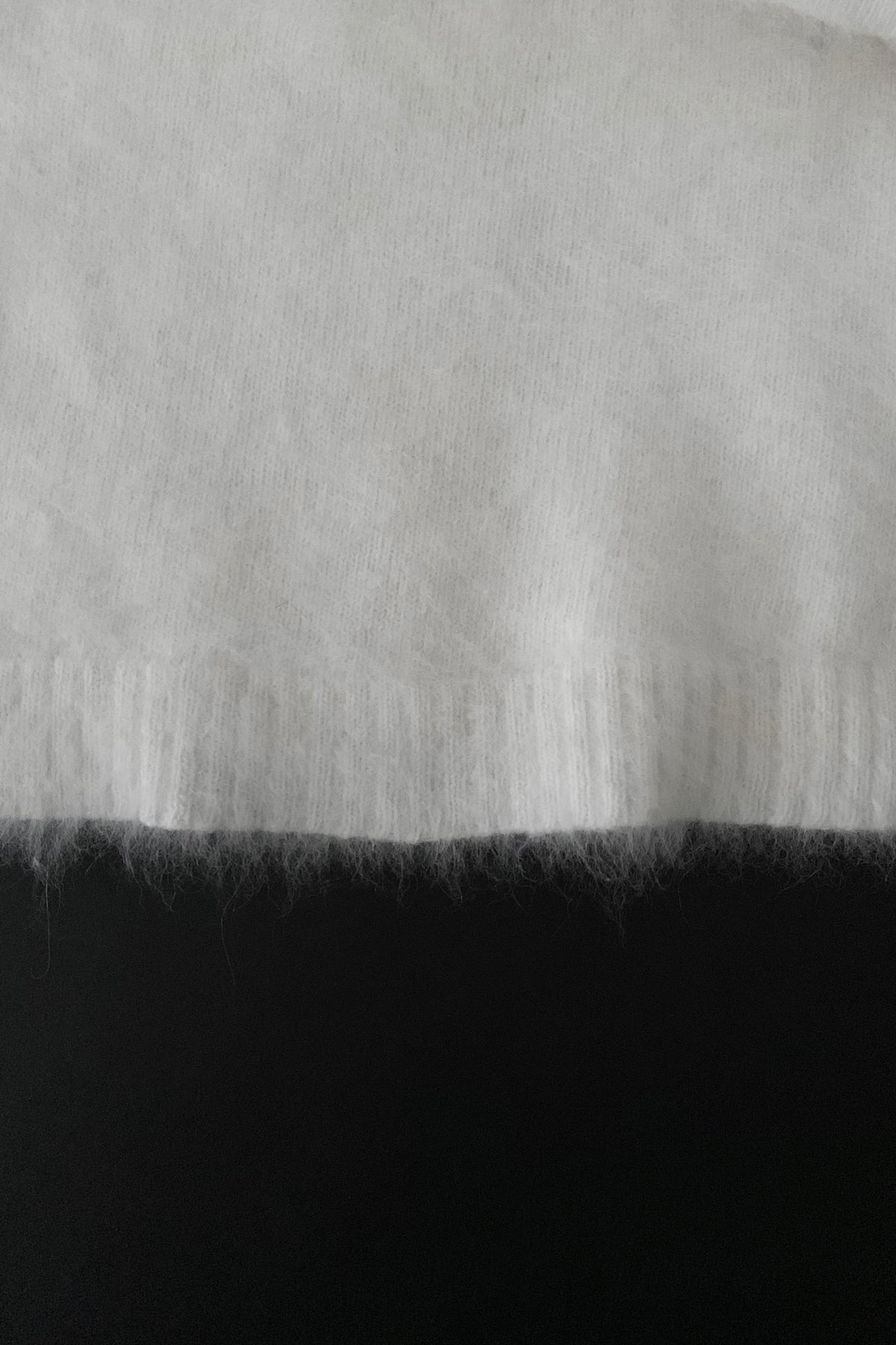 white angora fur knit tops