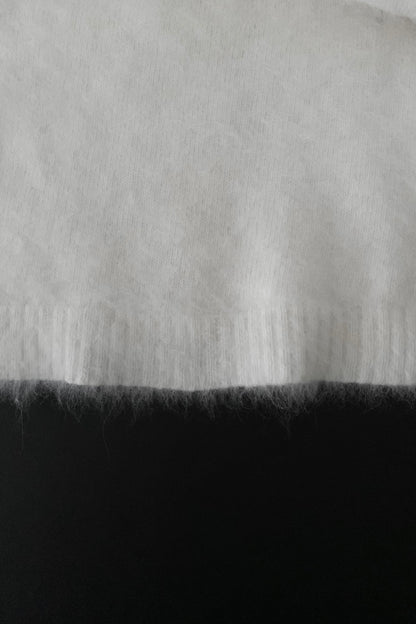 white angora fur knit tops