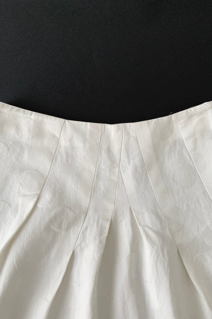 Italy white dot flare skirt