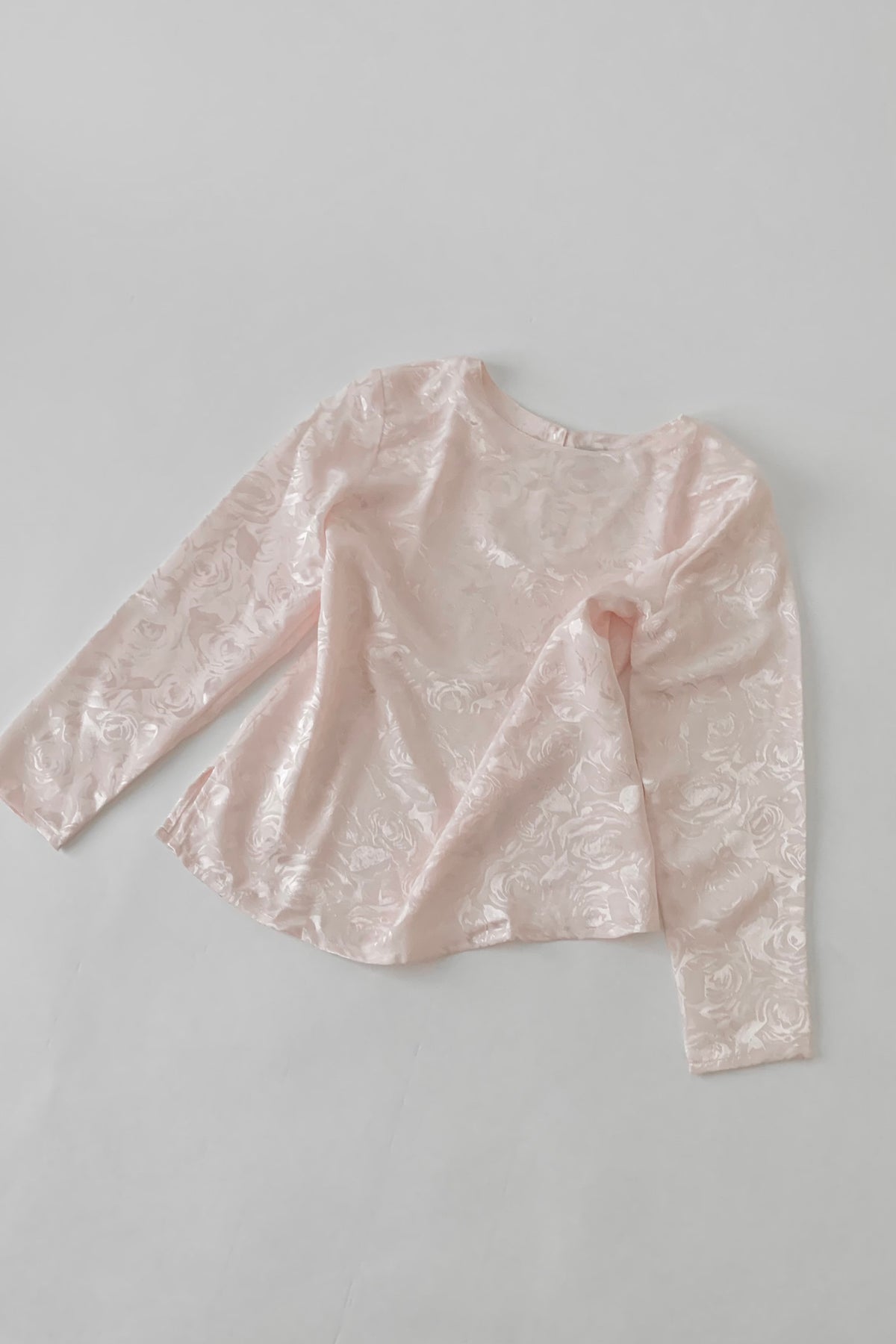 pink satin printed blouse