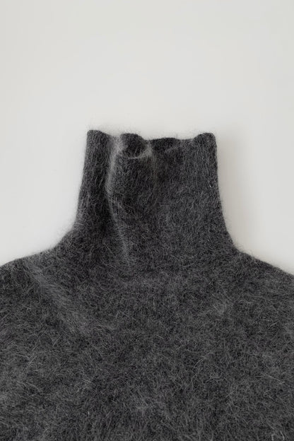 dark gray angora knit vest