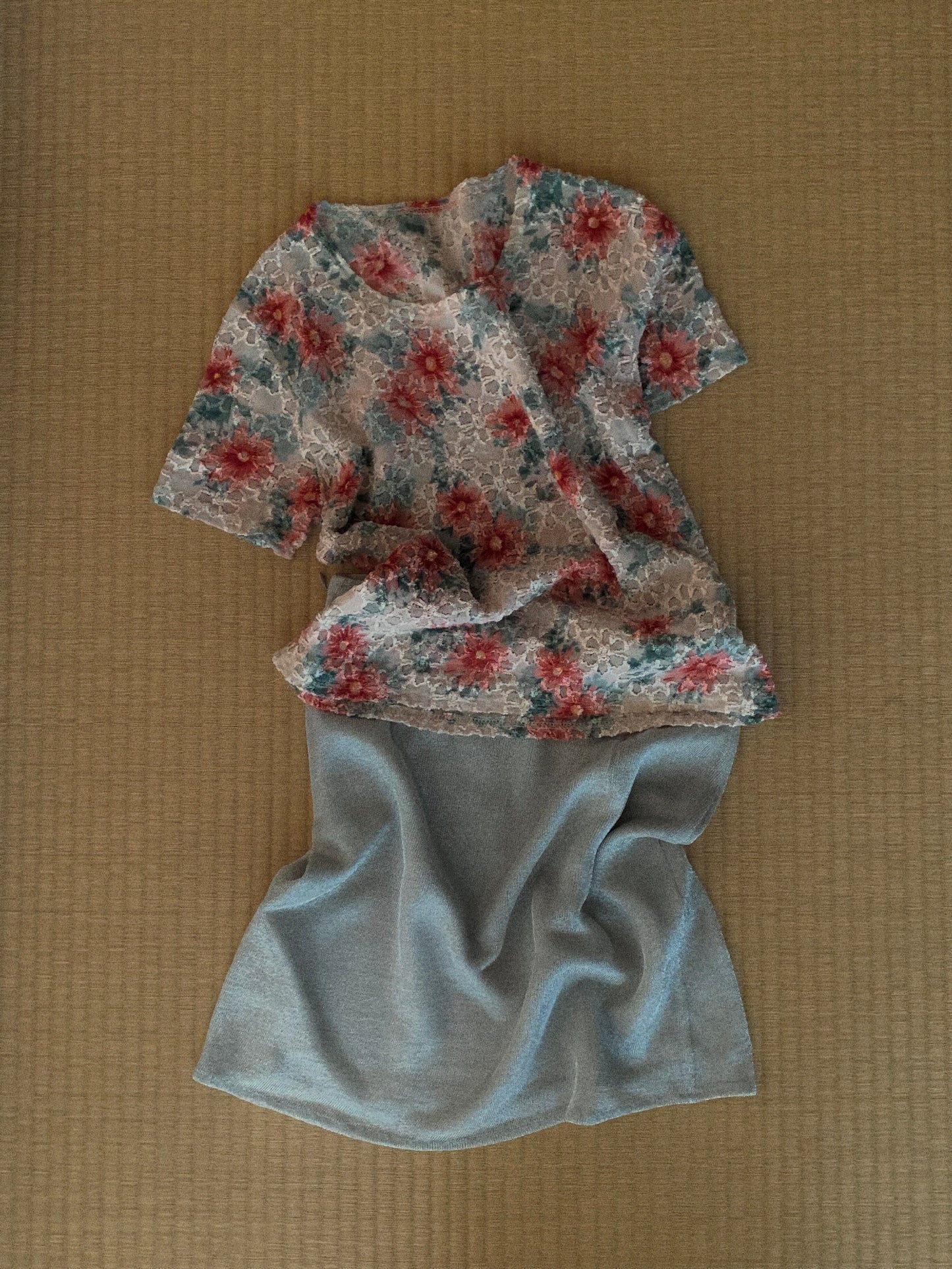 flower patterned T tops