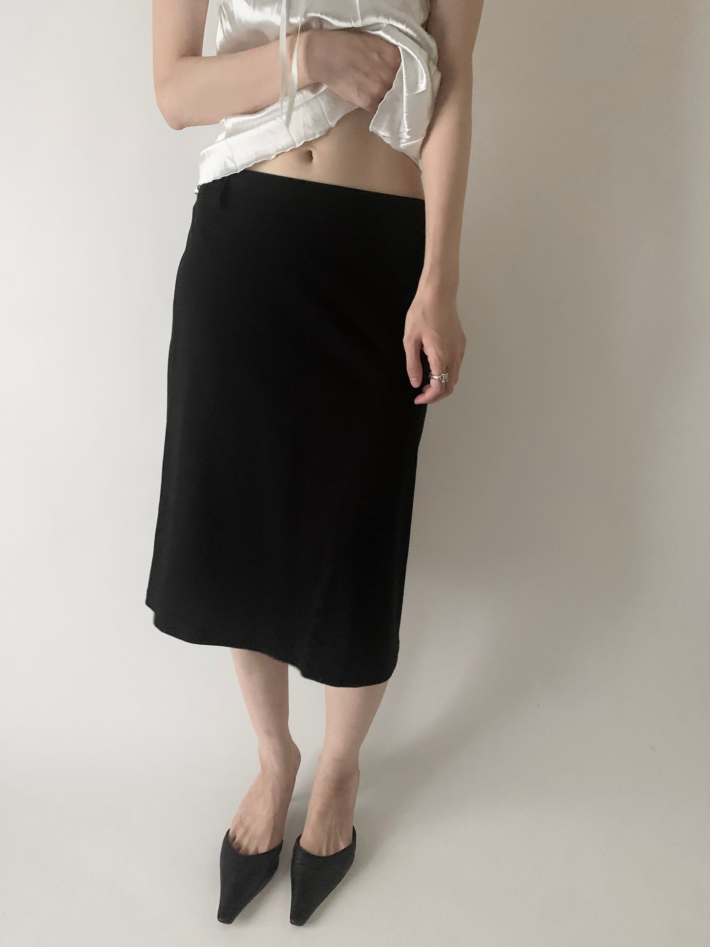 agnes b. black pocket cotton skirt