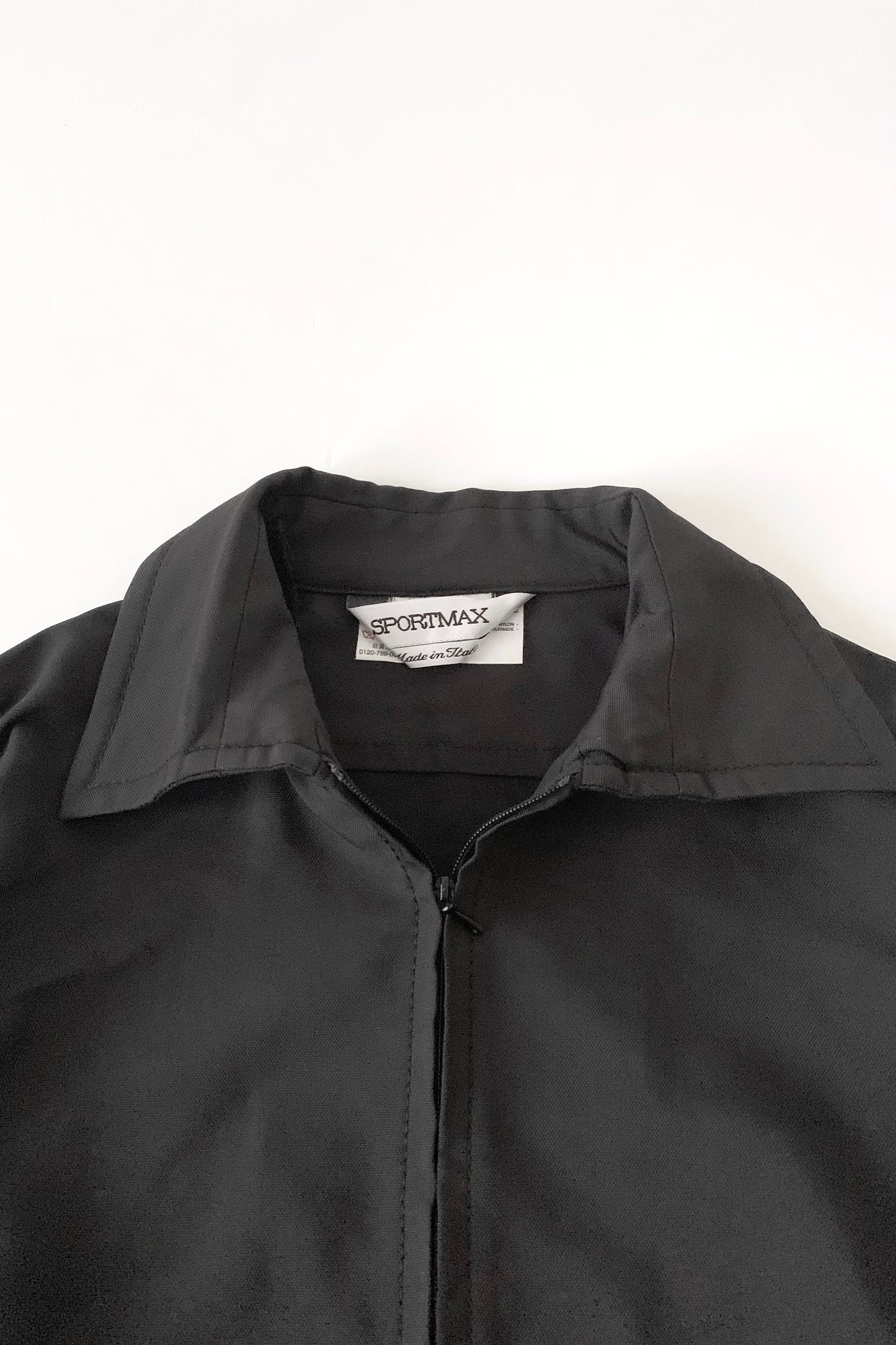 Italy black zip nylon jacket