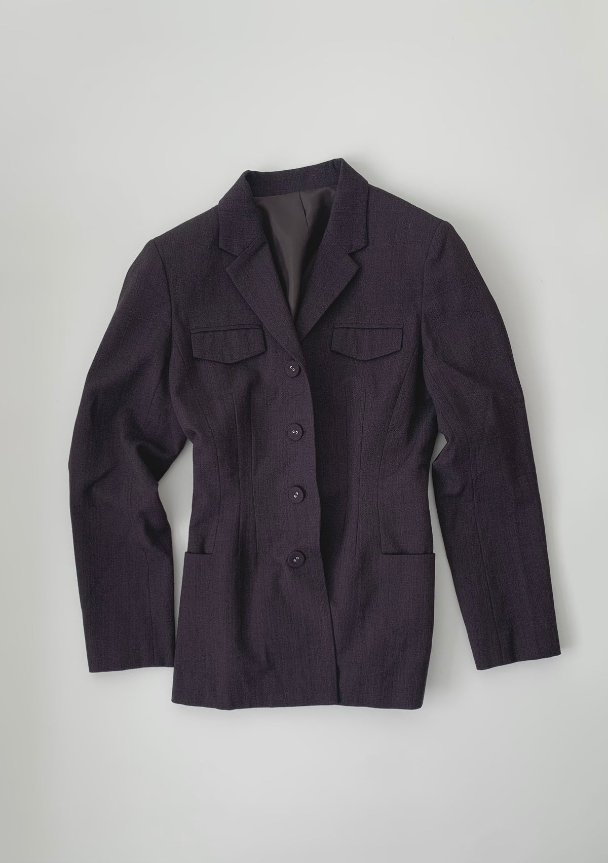 dark purple single breasted jacket