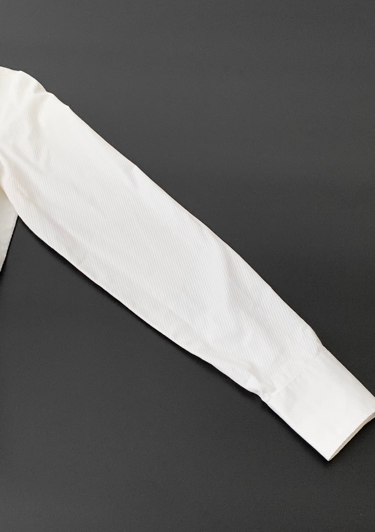 white pinstripe frill blouse