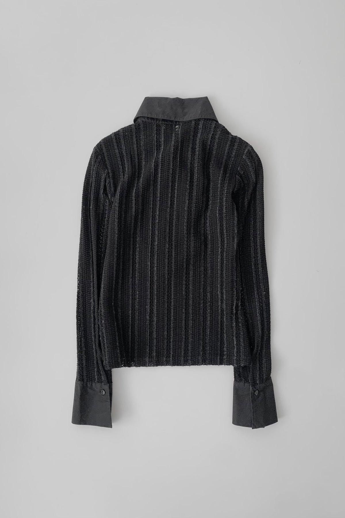 France  black see-through frill  blouse