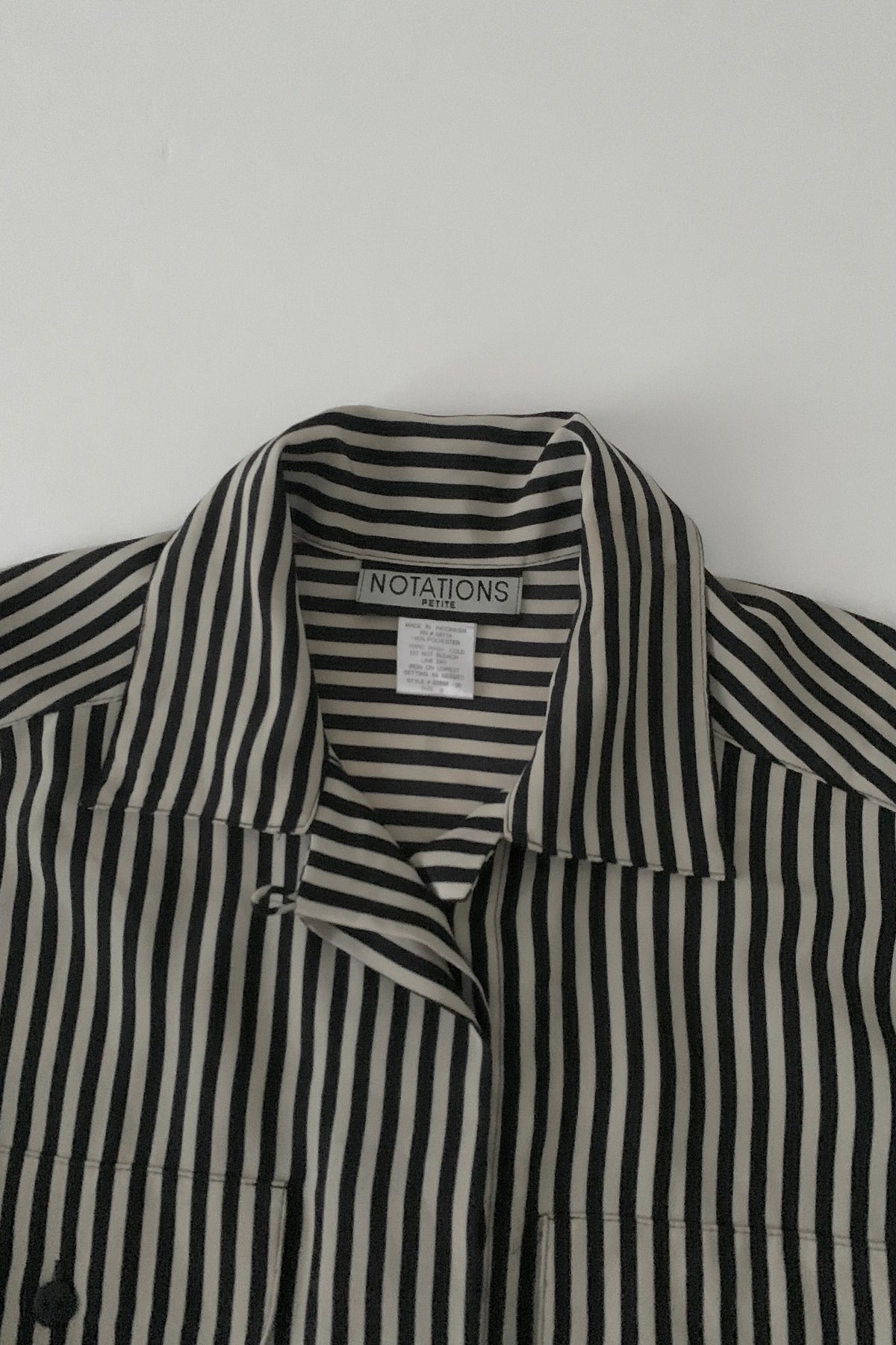 bi-collar stripe shirt