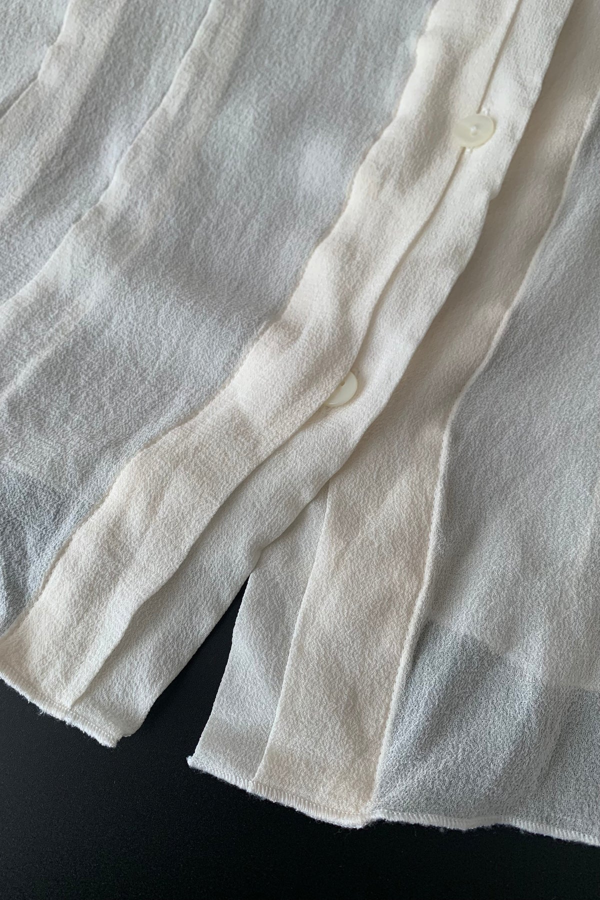 light beige silk see-through blouse