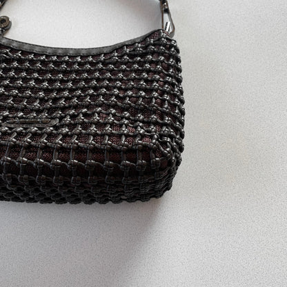 rattan motif mini bag