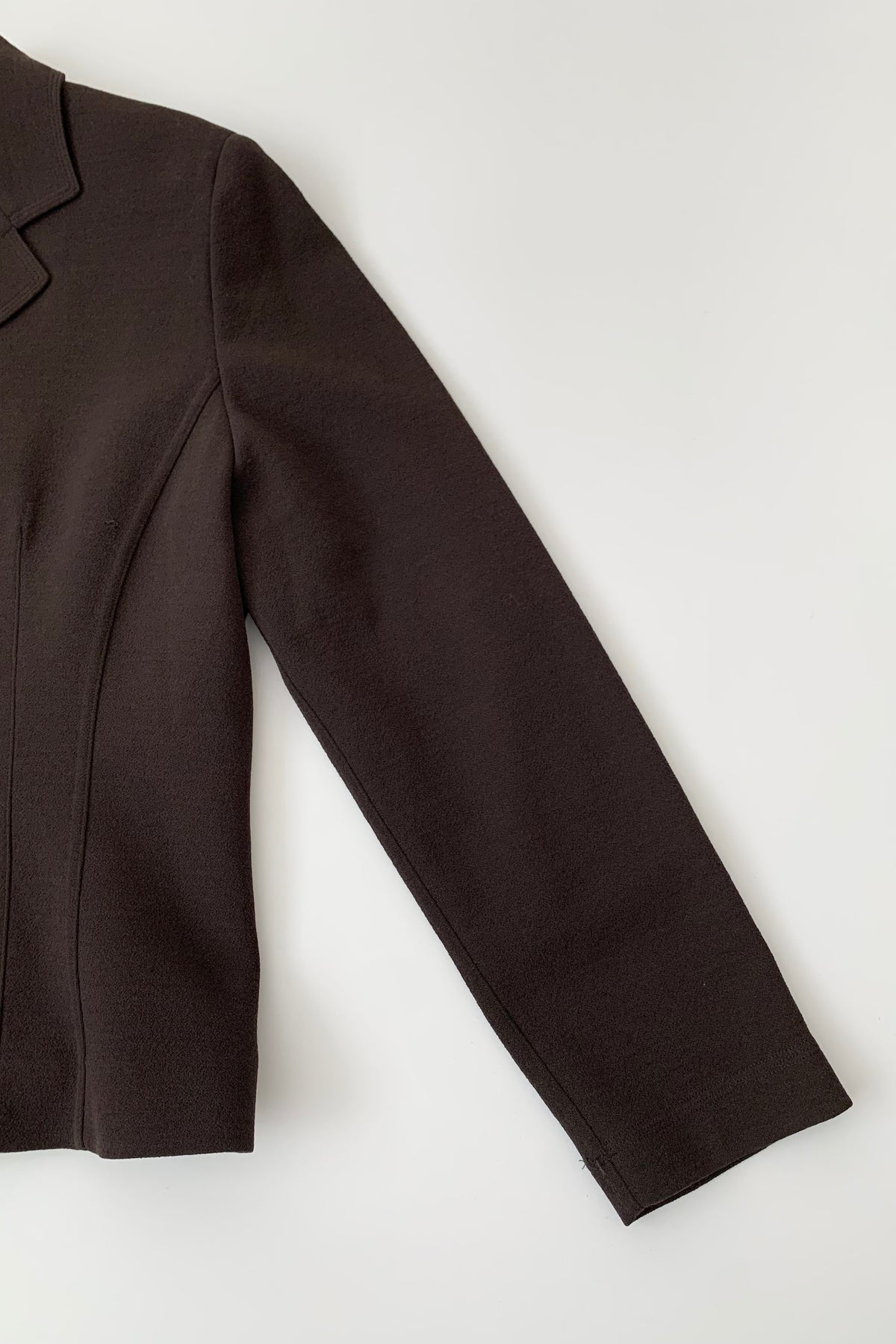 dark brown single breasted jacket