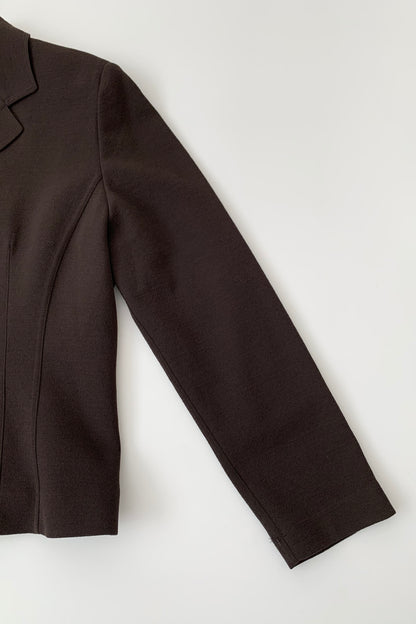 dark brown single breasted jacket