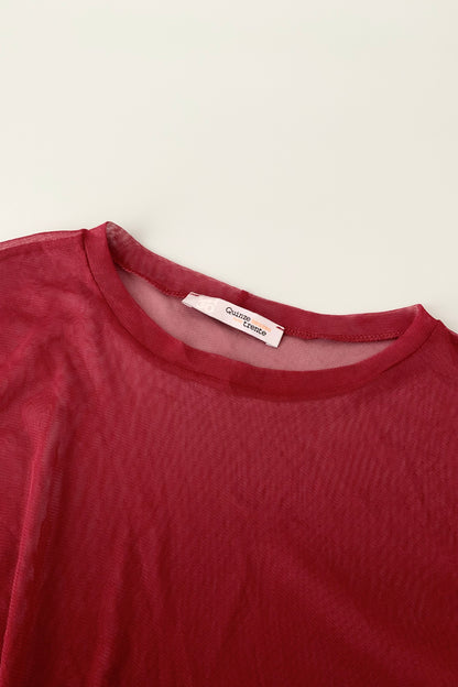 France red sheer tops
