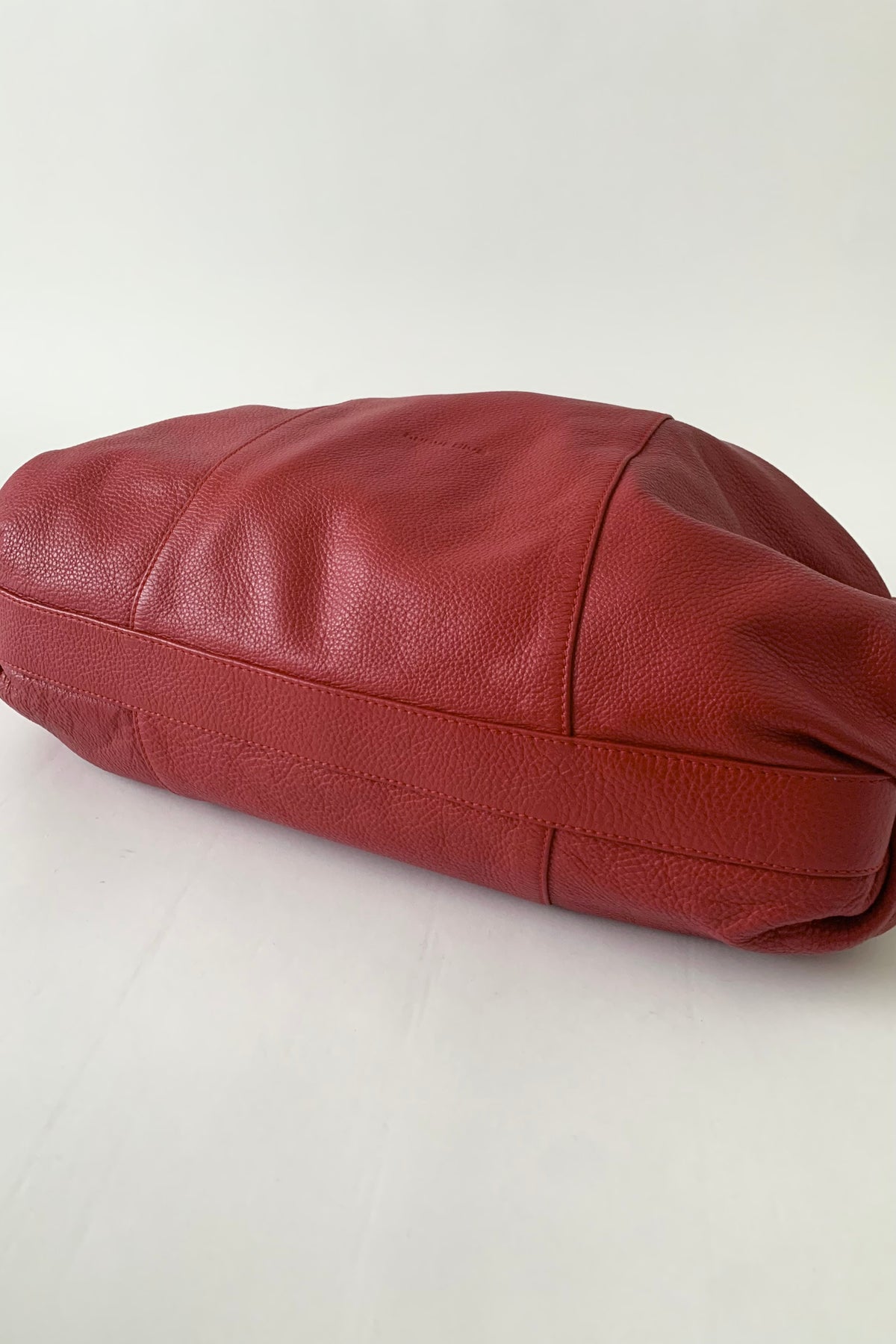 Italy red leather big size bag