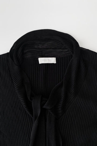 black rib tie design tops