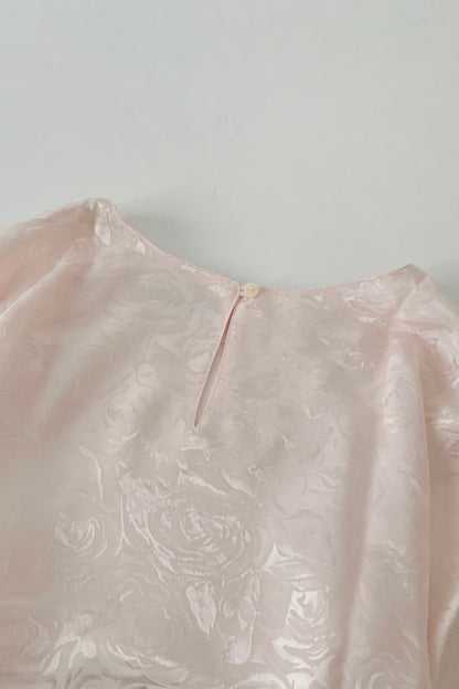 pink satin printed blouse