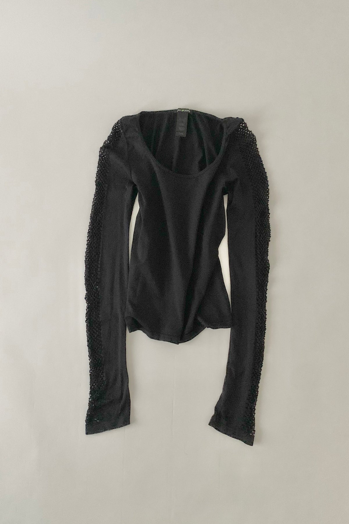 DKNY black mesh long sleeves