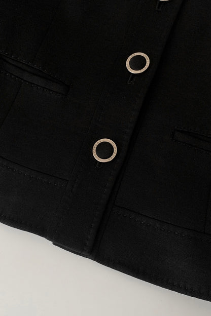courrage black no collar jacket