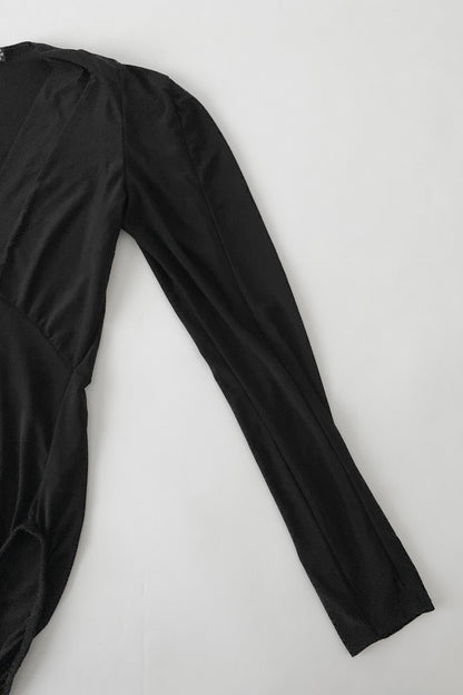 UK black v neck body suit