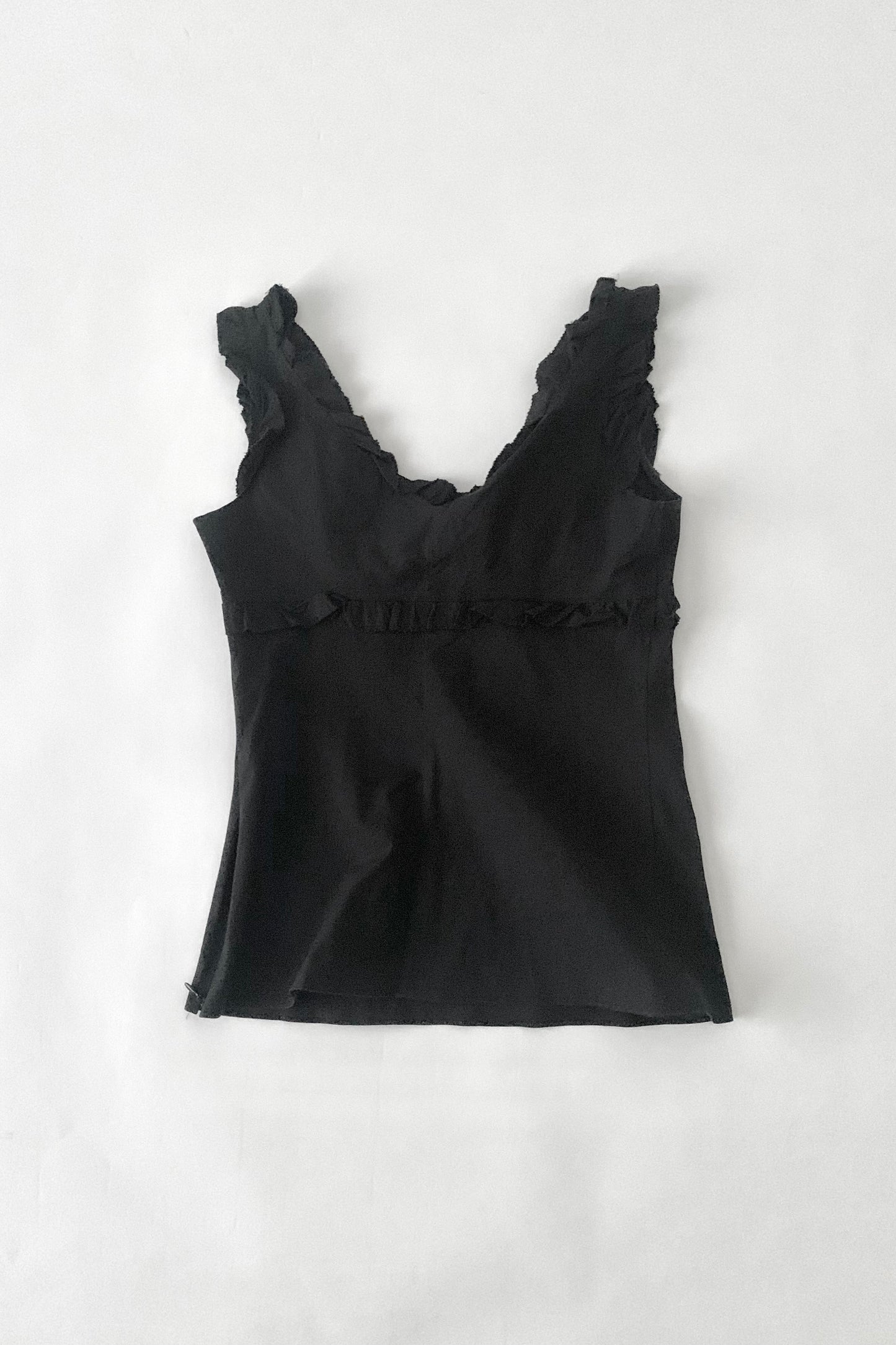 Burberry black frill camisole