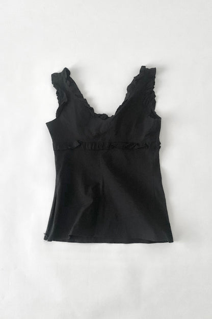 Burberry black frill camisole