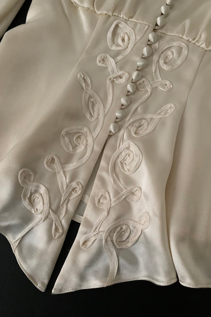 cream satin embroidery victoria jacket