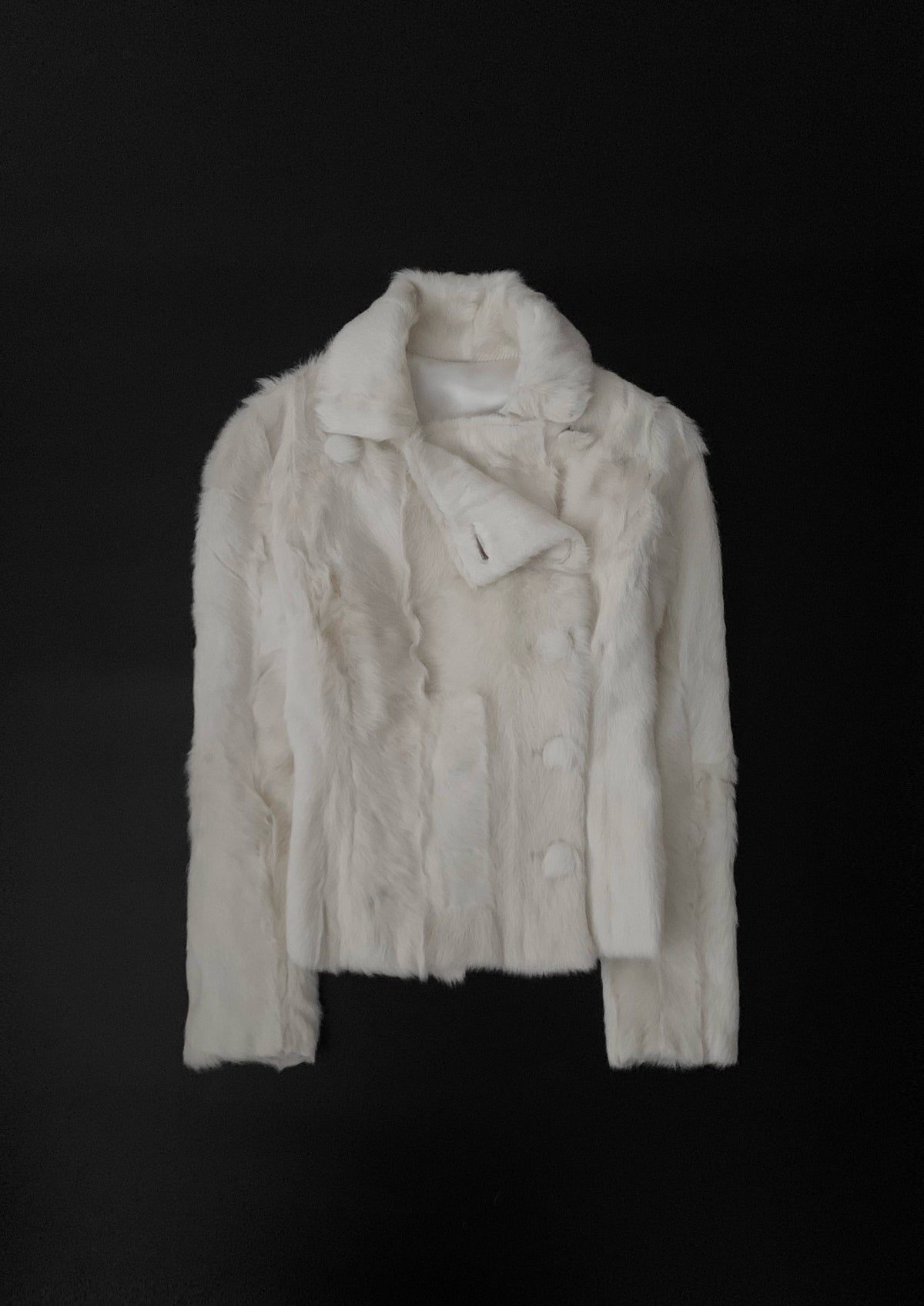 goat fur double breasted  jacket