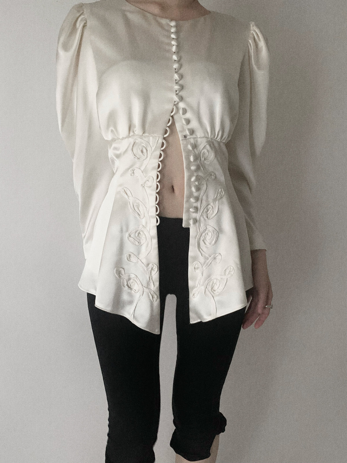 cream satin embroidery victoria jacket