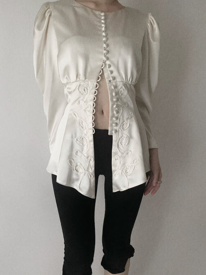 cream satin embroidery victoria jacket