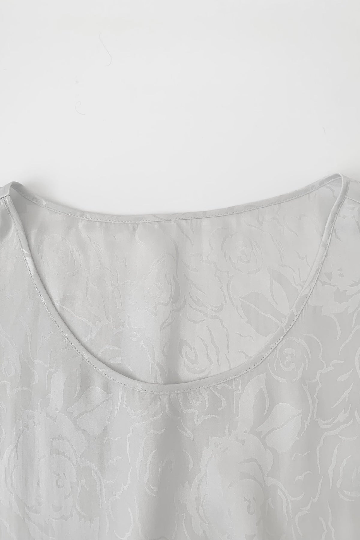 light gray silk rose tank top