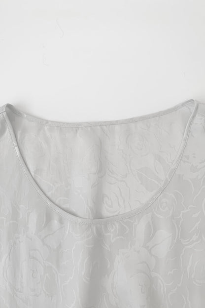 light gray silk rose tank top