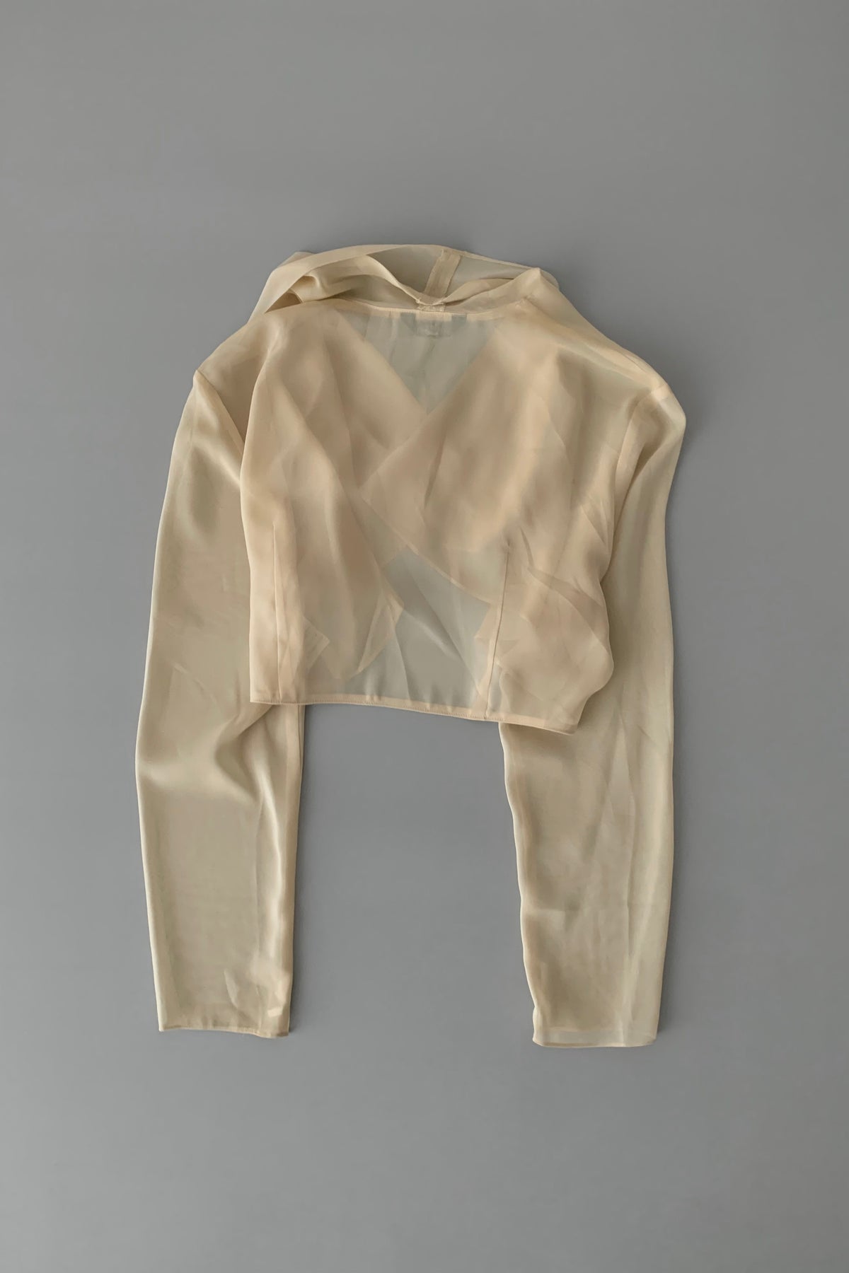 cream see-through cardigan