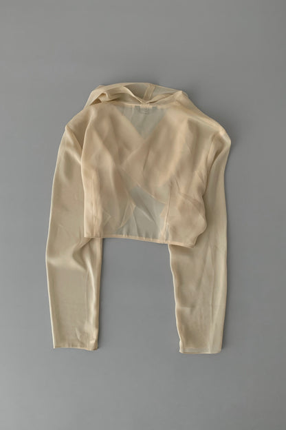 cream see-through cardigan