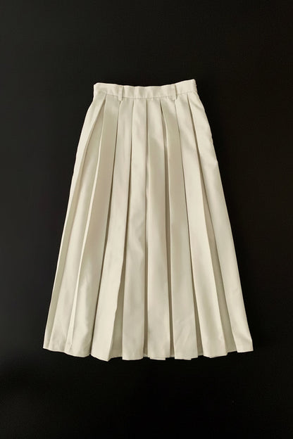 gray ivory  pleats long skirt