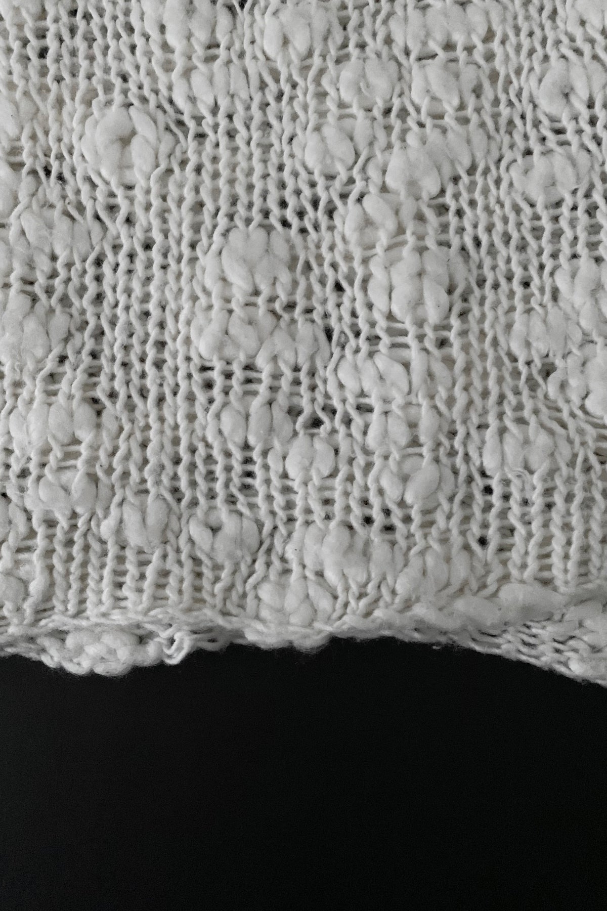 ivory openwork knit tops