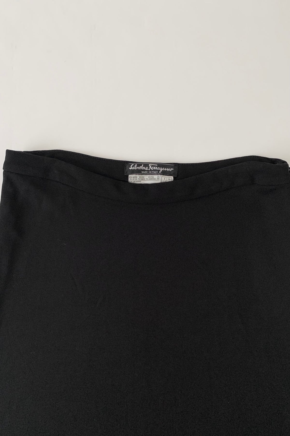 Salvatore ferragamo black midi skirt