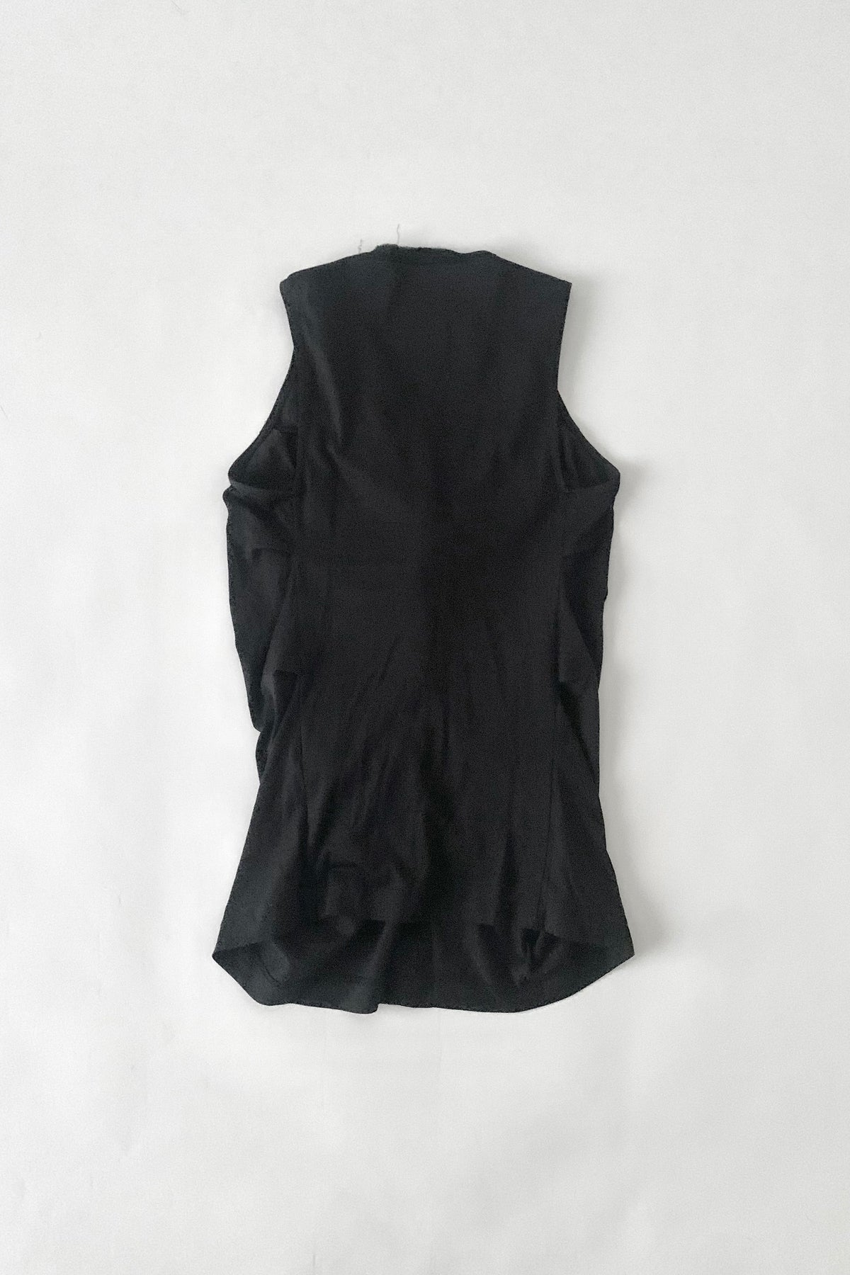 Italy black center ribbon tunic tops