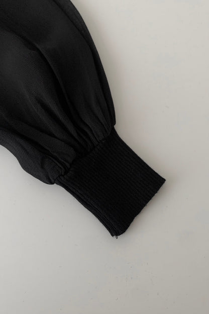 Italy black docking sheer tunic tops