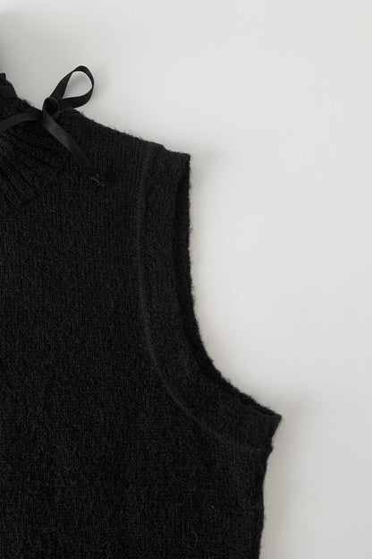 black side ribbon vest
