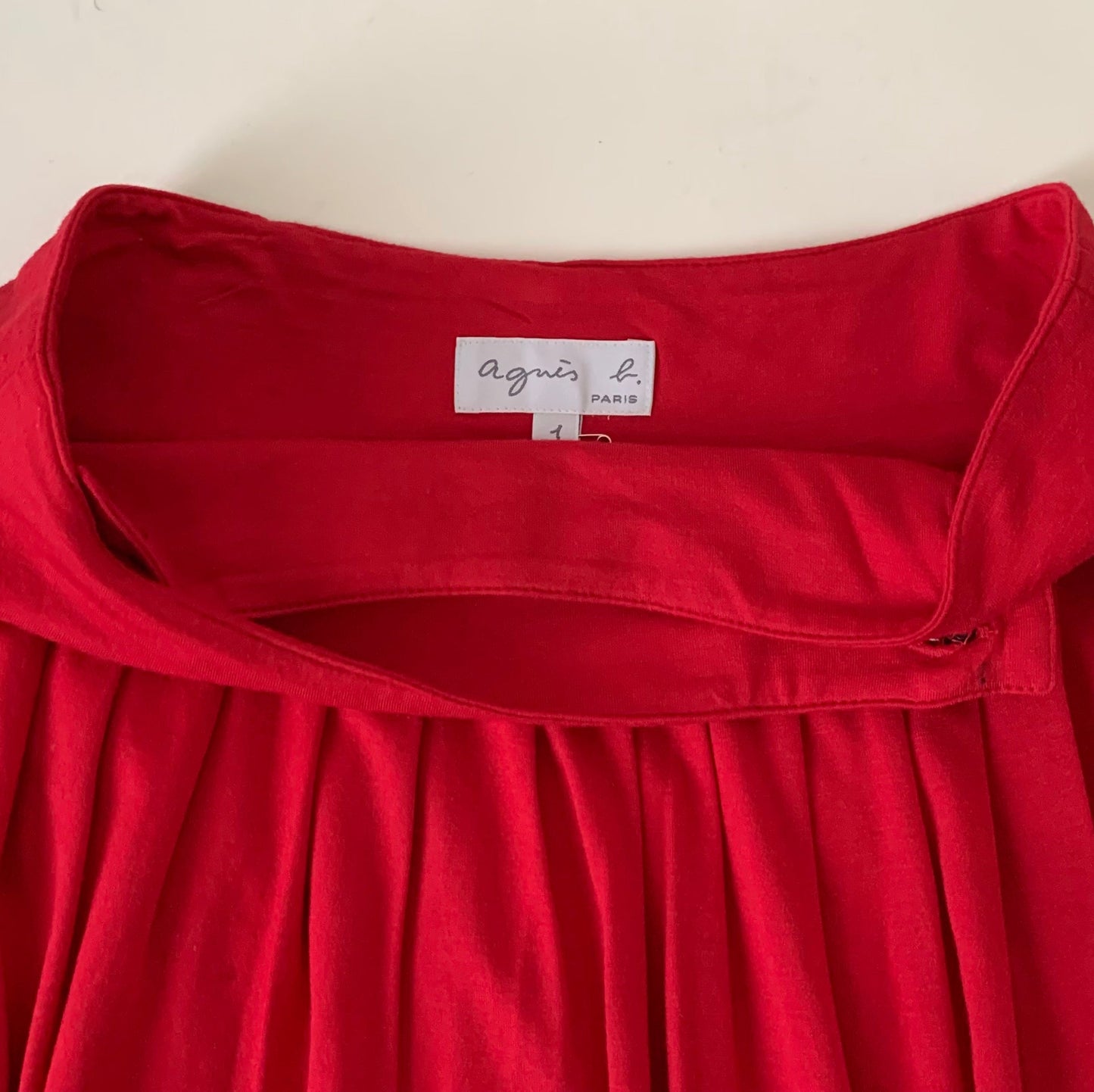 agnes b. red wrap skirt