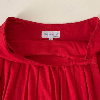 agnes b. red wrap skirt